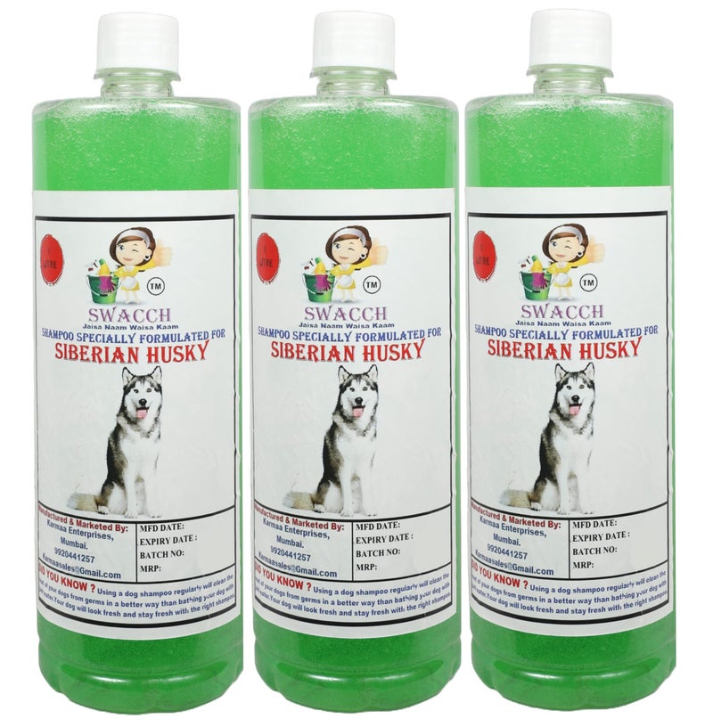swacch Shampoo | Puppy Safe Shampoo | Siberian Husky Dog Shampoo (1 Litre) (Pack of 3) Neem Alovera + Large White Bone | Dog Chew Bones | Teething chew Toy | Dental Teething |Combo Pack - Image 2