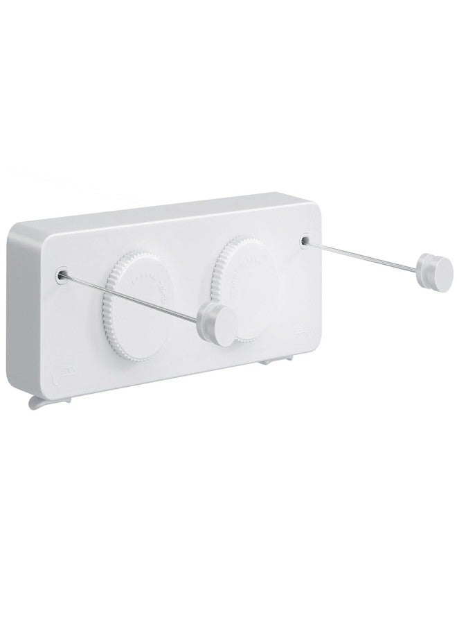 Danpoo Retractable Clothesline, Anti-Sag Adjustable Knob Heavy-Duty Clothes Line Retracting Indoor/Outdoor with 2 * 13.8ft Stainless Steel Wire, Laundry Wall Drying Solutions - Image 1