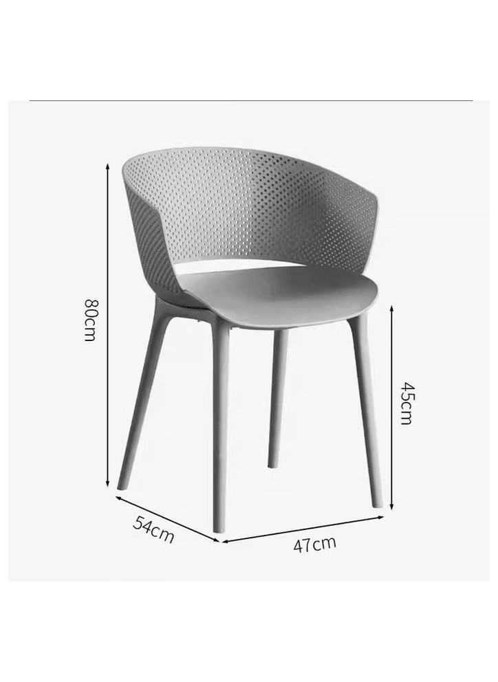 MAPLE HOME DECORATION - Maple Home Modern Plastic Dining Armchair Stackable Curved Backrest Nordic Leisure Living Outdoor Garden Indoor Patio Furniture - Image 1