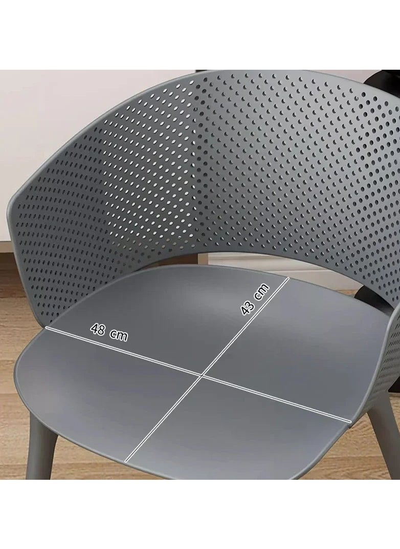 MAPLE HOME DECORATION - Maple Home Modern Plastic Dining Armchair Stackable Curved Backrest Nordic Leisure Living Outdoor Garden Indoor Patio Furniture - Image 1