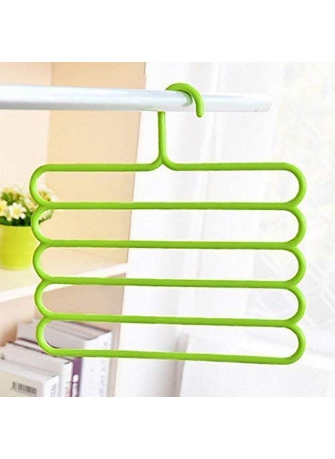 Sui Generis - Sui Generis New 5 Layer Multipurpose Multi-Layer Hangers for Clothes | Shirts | Wardrobe | Ties | Pants | Space Saving | Wardrobe Organizer | Plastic Hangers, Multi Colour (4) - Image 1