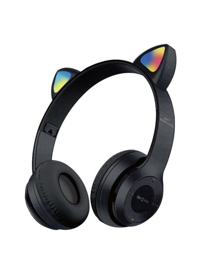 ي47 CAT EAR-P47M- سماعه اذن القطه لاسلكيه تدعم الاتصال بالبلوتوث-اضاءه RGP رائعه- مدخل اي يو اكس - بطاقة دعم تي اف-راديو يدعم FM-صوت هاي فاي نقي جدا مع ميكرفون مدمج-تصميم انيق باعلي الخامات - Image 3