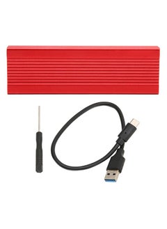 M.2 PCI-e NVMe/SATA dual protocol USB3.1 10Gbps high-speed transmission aluminum alloy solid state drive box red