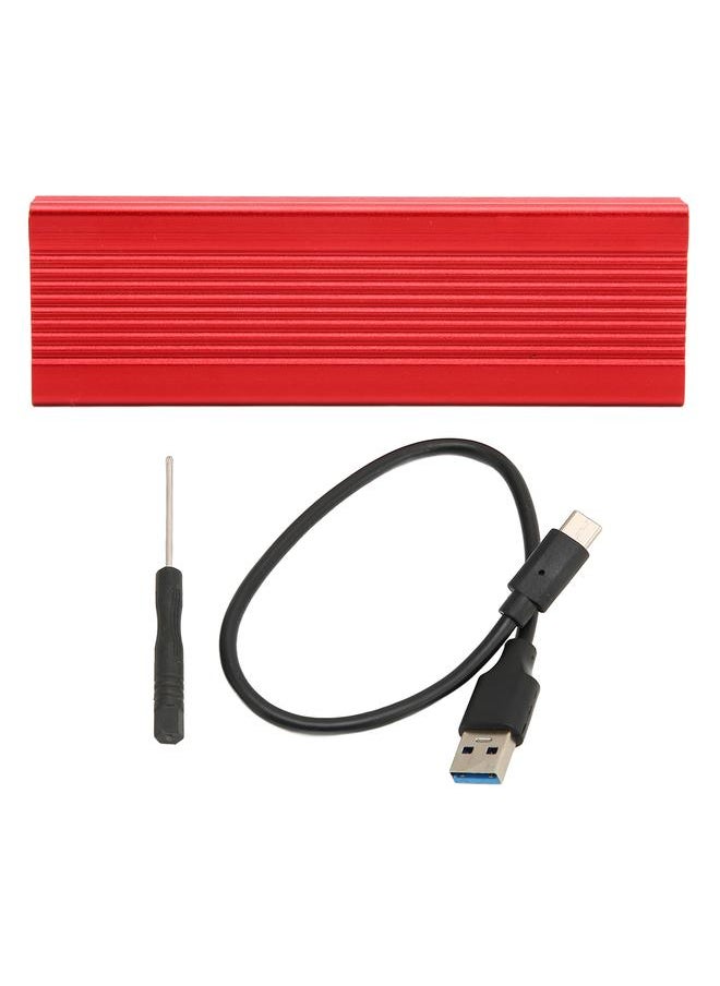Thoraya M.2 PCI-e NVMe/SATA dual protocol USB3.1 10Gbps high-speed transmission aluminum alloy solid state drive box red  - Image 1