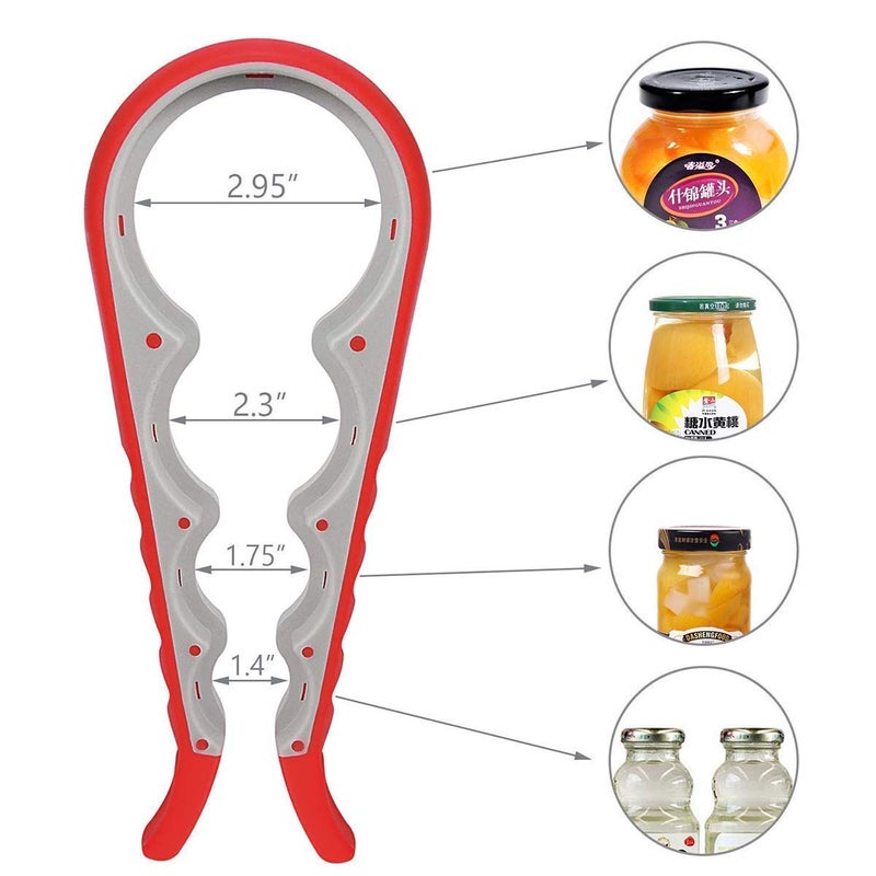 Birud 4 in 1 Creative Multifunction GourdShaped Can Opener Kitchen Tool Grip Jar Bottle Opener Rubber Design Fits All Bottles Caps Premium Easy Grip Jar Opener - Image 4