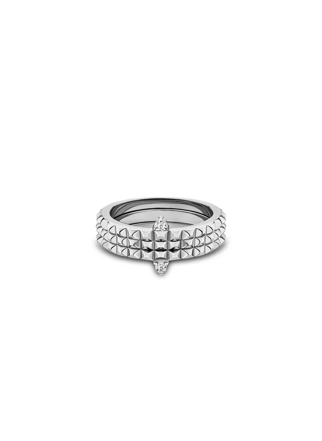 POLICE Ulua Silver Ring with Crystals for Women's 56MM