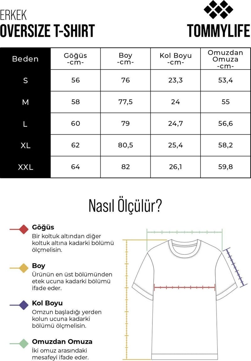 Tommy Life Black Cotton Thick Soft Texture Oversize Fit Printed Men's T-Shirt - 88329  - Image 2