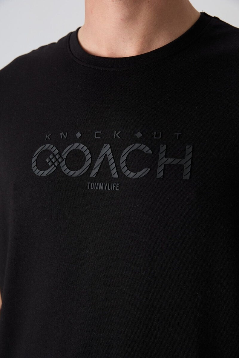 Tommy Life Black Cotton Thick Soft Texture Oversize Fit Printed Men's T-Shirt - 88329  - Image 4