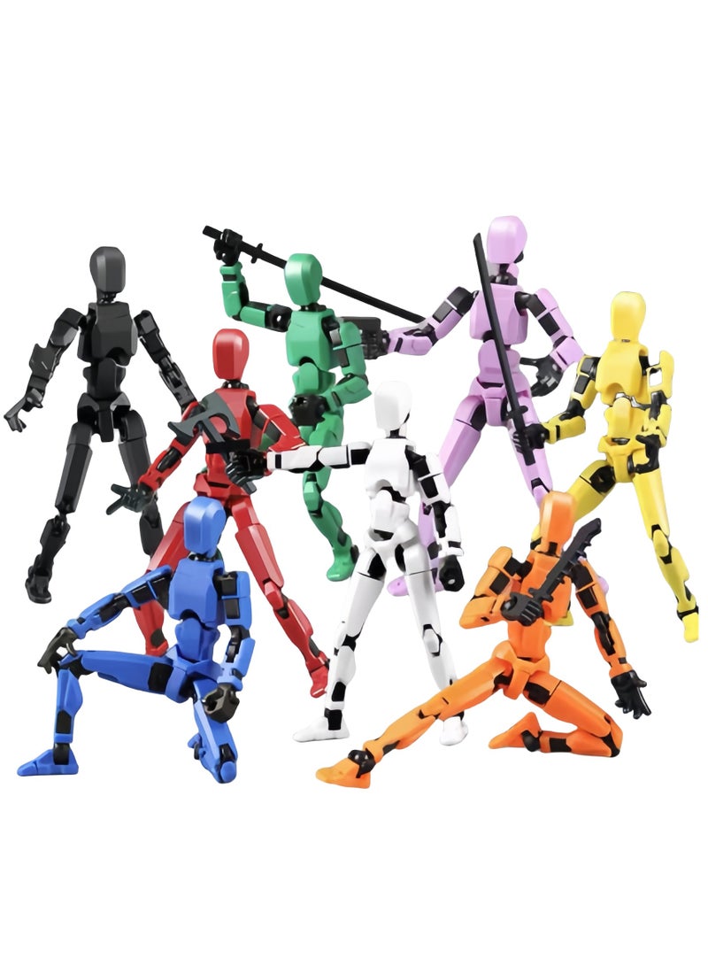 8Pcs 3D Printing Multi-joint Figure Toys Flexible Joints Action Figure Assembling Toy Robot Puppet Knickknacks Creative Toys For Children Kids Perfect Gift,Desktop Decoration For Adults and Kids - Image 1