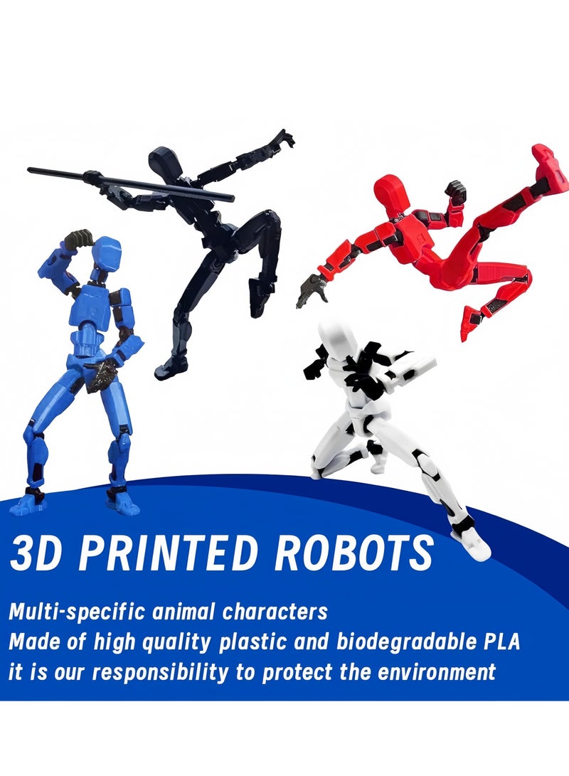 8Pcs 3D Printing Multi-joint Figure Toys Flexible Joints Action Figure Assembling Toy Robot Puppet Knickknacks Creative Toys For Children Kids Perfect Gift,Desktop Decoration For Adults and Kids - Image 2