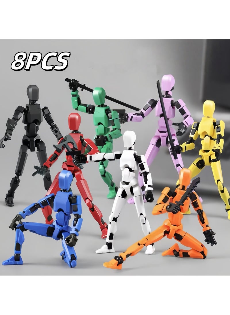 8Pcs 3D Printing Multi-joint Figure Toys Flexible Joints Action Figure Assembling Toy Robot Puppet Knickknacks Creative Toys For Children Kids Perfect Gift,Desktop Decoration For Adults and Kids - Image 4