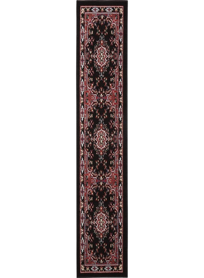 Home Dynamix Premium Sakarya Traditional Medallion Border Area Rug, Black, 1'9"x7'2" Runner - Image 2