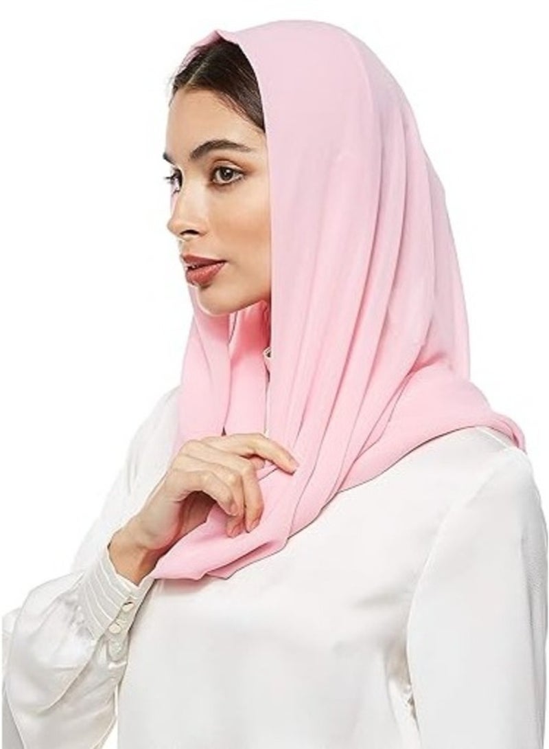 شيلة حجاب - وشاح عربي إسلامي ناعم، غطاء رأس متعدد الاستخدامات وشال عباية، مقاس واحد (70 × 190-195 سم) - Image 1