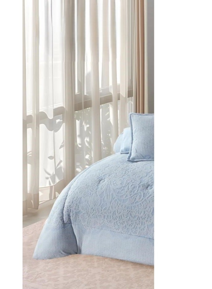 Xi Duo Duo Winter double bedspread, embroidered with soft velvet and luxurious fur to give you warmth and add beauty and elegance to your room, size 240*260 cm - Image 2