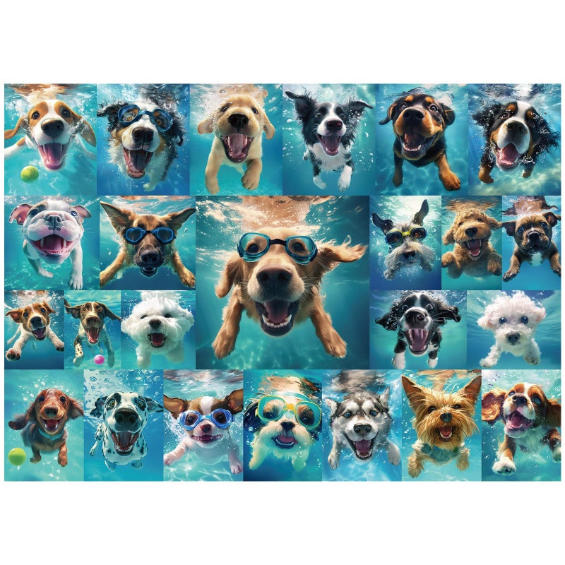 Civaner 1000 Pieces Puzzle for Adults Underwater Dog Pattern Jigsaw Puzzles Puppies Puzzle for Adults Funny Animal Jigsaw Puzzles Gifts for Family Home DecorUnderwater Dogs - Image 3