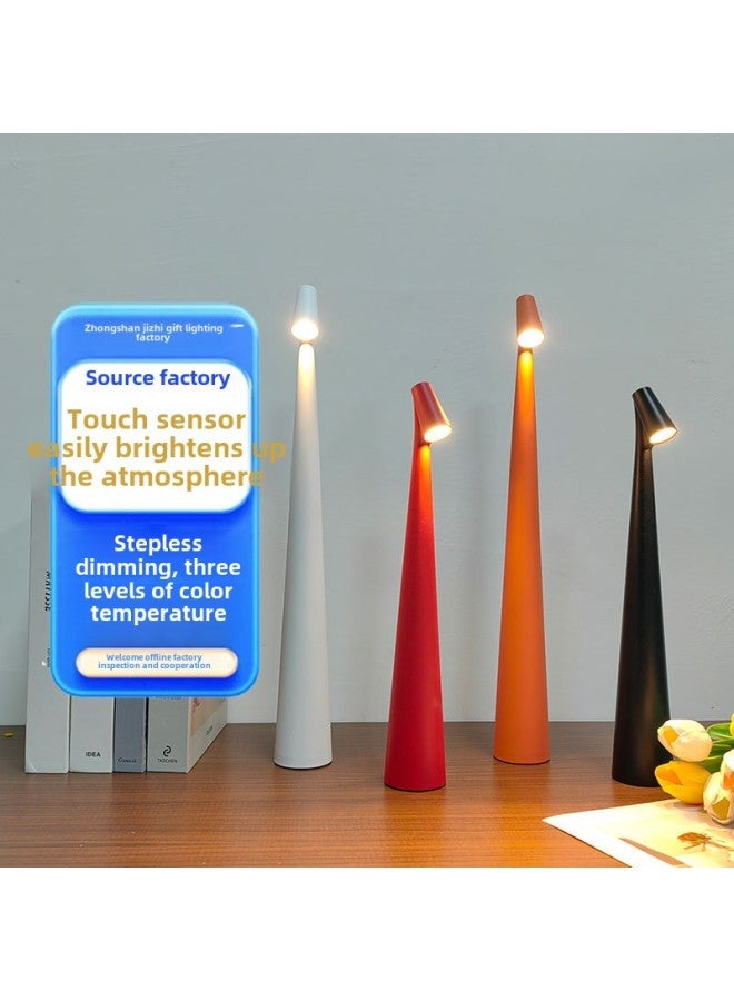 Style Atmosphere Lamp Gao Fushuai Small Table Lamp Ins Style Light Luxury High Foot Portable USB Rechargeable Decorative Table Lamp-Light Source Power:1800 Mah Battery-3w-light Color:Large Coffee Color - Image 2