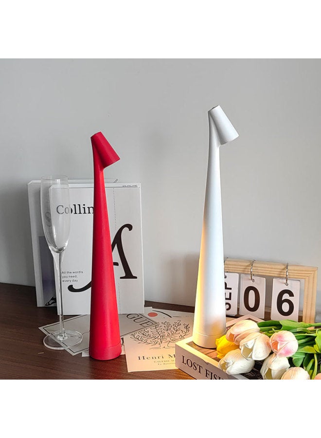 Style Atmosphere Lamp Gao Fushuai Small Table Lamp Ins Style Light Luxury High Foot Portable USB Rechargeable Decorative Table Lamp-Light Source Power:1800 Mah Battery-3w-light Color:Large Coffee Color - Image 3