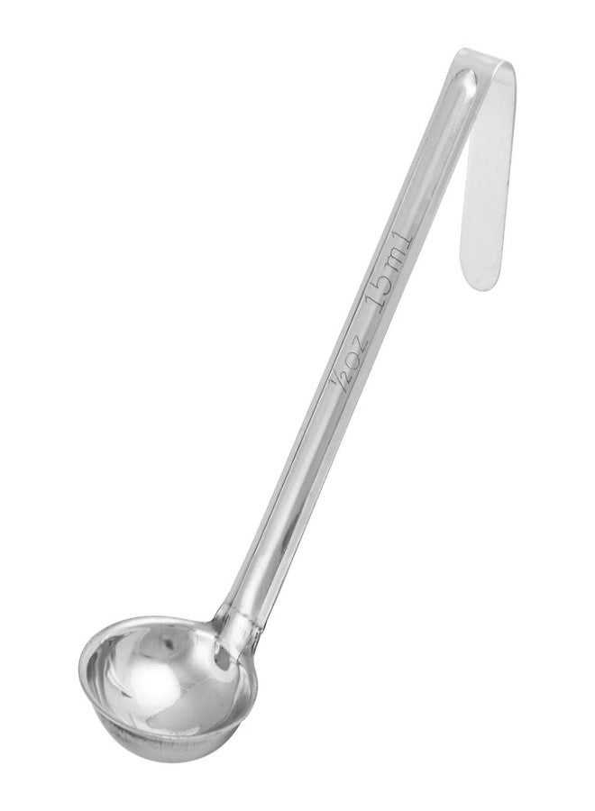 Soro Essentials- 1/2 oz Stainless Steel One-Piece Ladle with 6" Short Curved Tip Handle - Heavy-Duty Serving Ladle Spoon Serving Scoops Ladles Portioning for Restaurant Kitchen Cooking Soup - Image 1
