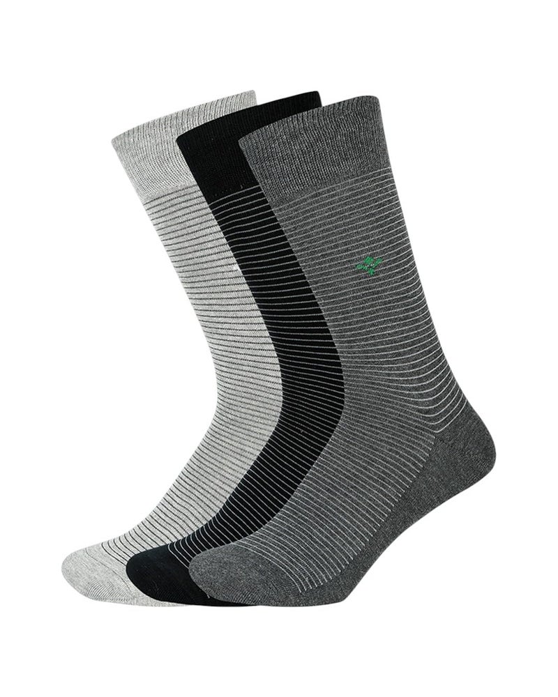 BALENZIA SocksXpress Men's Solid Colored Formal Mid Calf-Length Business Socks|Made with Cotton & Spandex|Combo Pack of 3 & 5 |Black, L.Grey, D.Grey, Brown, Navy|Size UK 7 to UK 10|Comfortable, Everyday Wear - Image 1