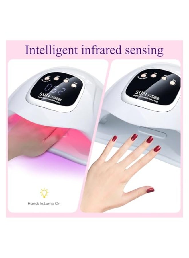 EVEREEN SUN X15 MAX Nail Dryer Lamp With 90 LEDs Red Light Digital Timer And UK Plug White - Image 2