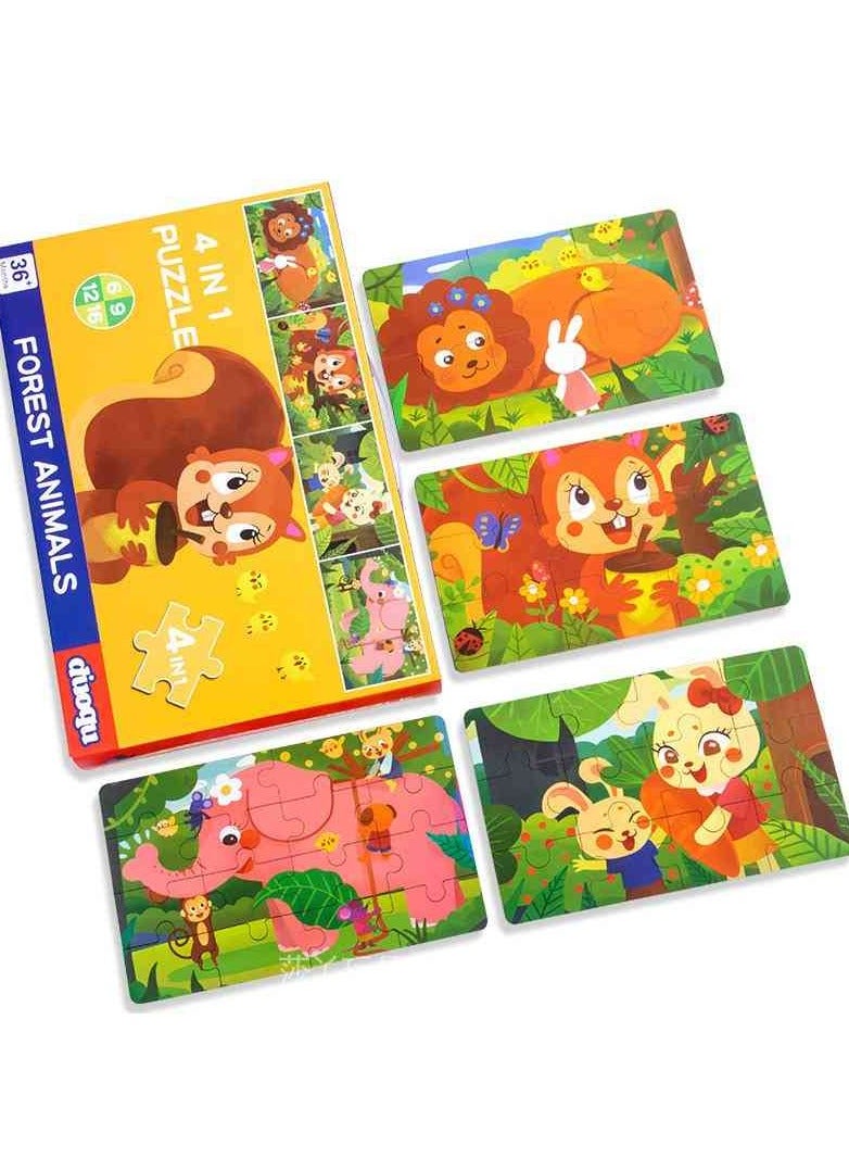 4-in-1 Animal Forest Matching Puzzle – 43-Piece Jigsaw for Toddlers  Preschool Kids | Educational Early Learning Toy | Animal  Nature Themed Puzzle for Brain Development - Image 2