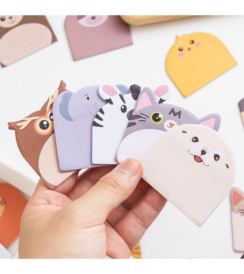 6 Books Happy Pets Random Animal Shaped Sticky Notes 120 Sheets For Office Messages - Image 3