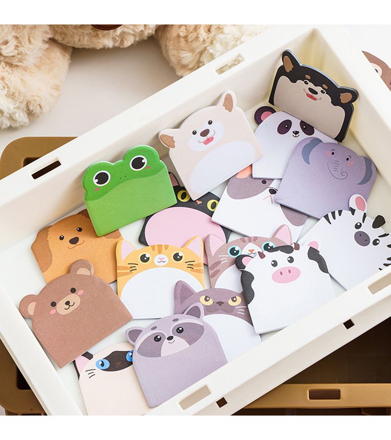 6 Books Happy Pets Random Animal Shaped Sticky Notes 120 Sheets For Office Messages - Image 2