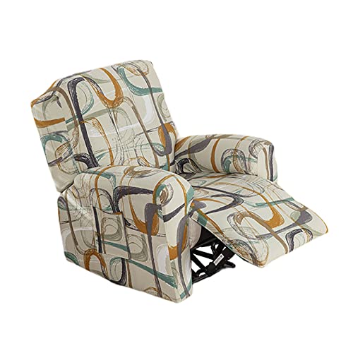 KRFOONN Stretch Recliner Slipcovers Printed Sofa Cover 4-Piece Fallon Collection Slipcover Lazy Boy Chair Covers Furniture Protector Recliner Chair Cover with Storage Pocket for Living Room, A2 - Image 1