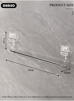 DUNISO Bath Towel Bar,Adjustable Transparent Stainless Steel Towel Holder Rods, Adjustable 60 to 120 CM,Slipper Shoe Rack Wall Mounted Towel Hangers for Bathroom Wall, Bathroom Accessories  - Image 4