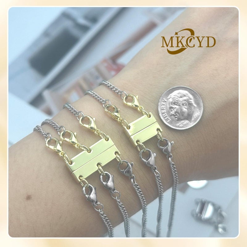 MKCYD Multi Necklace Layering Clasp Strong Magnetic Clasps, Gold and Silver Necklace Separator for Layering, Multiple Jewelry Closures for Layered Look - Image 3