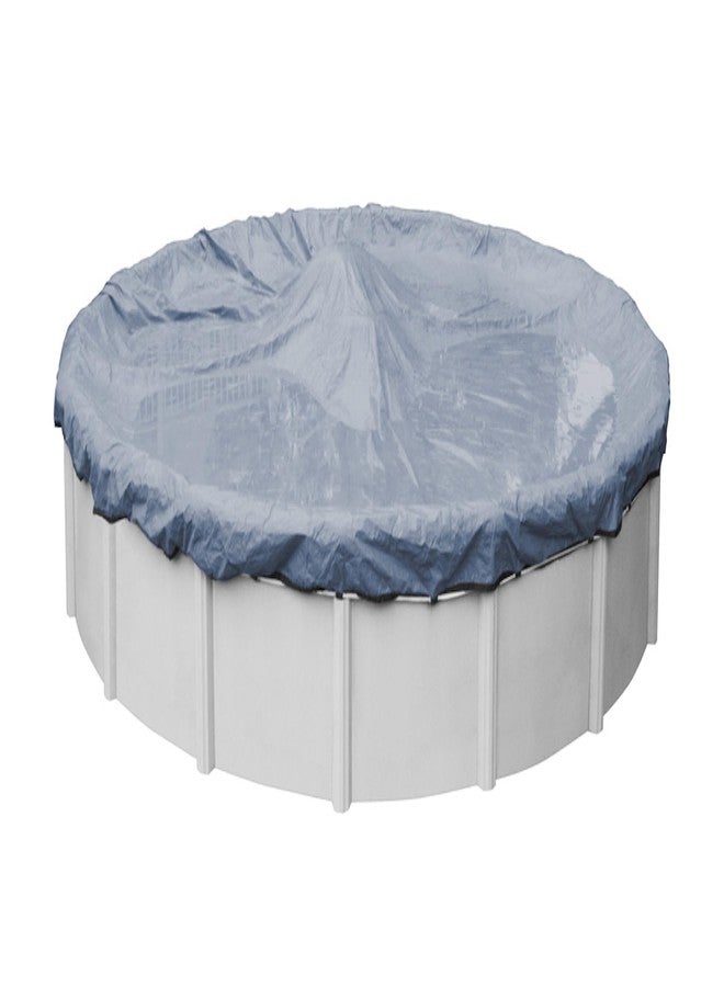 Robelle 12 ft Commercial Blue Winter Pool Cover for Above Ground Pools, 4 ft Overlap (16 ft Cover Size), Solid 12 x 12 Scrim, 3.7 oz/yd2, 18-Year Warranty, Style: 3412-4A - Image 1