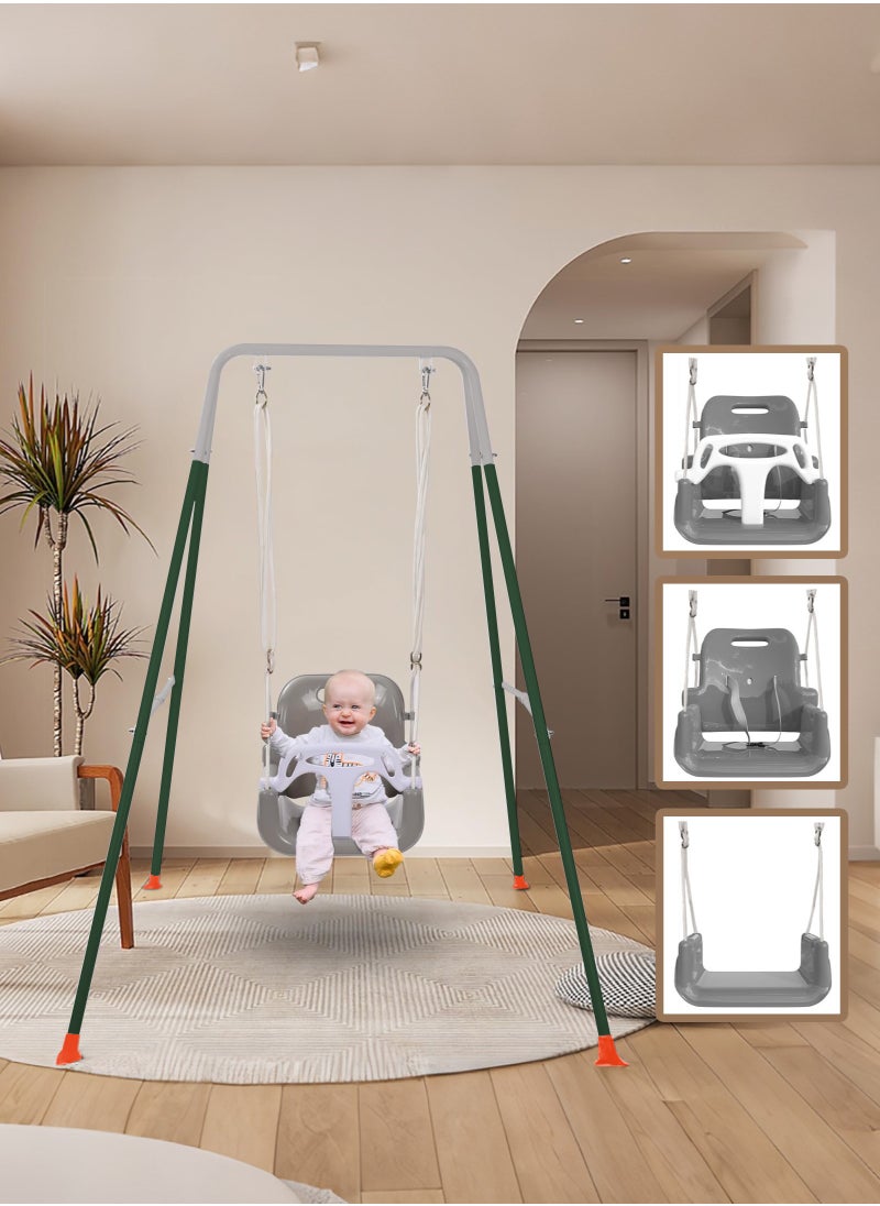 XiuWoo Toddler Swing, 3-in-1 Swing Sets for Backyard, Baby Swing Outdoor/Indoor, Toddler Swing Set Suitable for Aged 6 Months to 10 Years Old  - Image 1