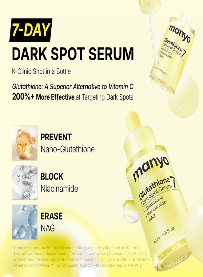 MA:NYO MANYO Glutathione 7 Dark Spot Serum, Niacinamide Serum for Uneven Skin Tone, Dark Spot Remover for Face & Radiance Booster, Korean Skincare, 1.01 fl.oz (30ml - Image 4