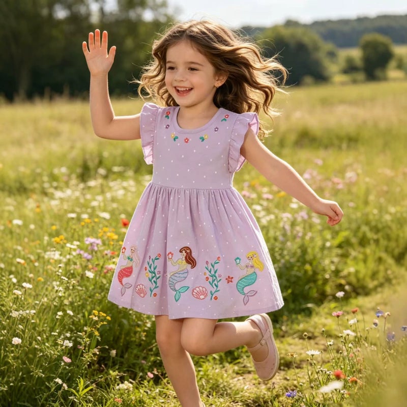 Girls Short Sleeve Princess Dress 2026 Summer - Image 1