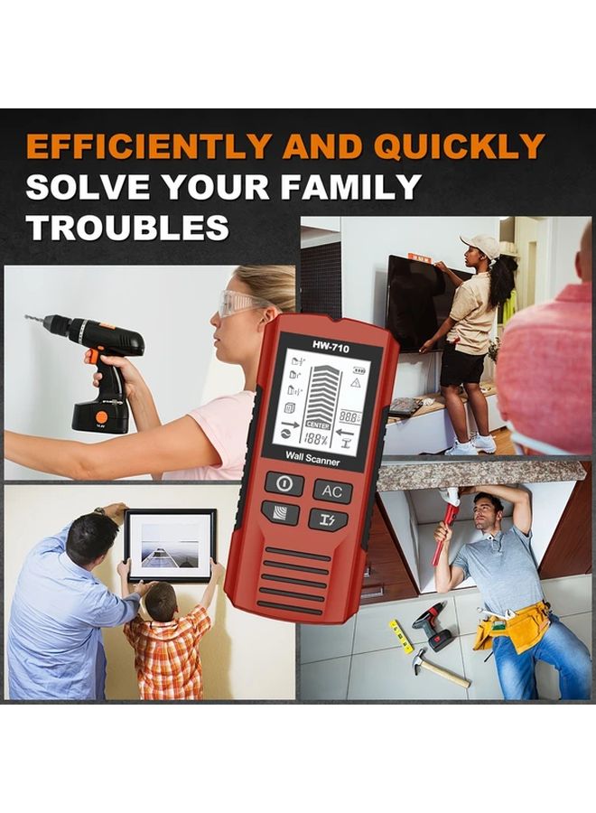 Red Digital Wall Detector Scanner for Metal Wood AC Wire Cable PVC Water Pipe - Image 5