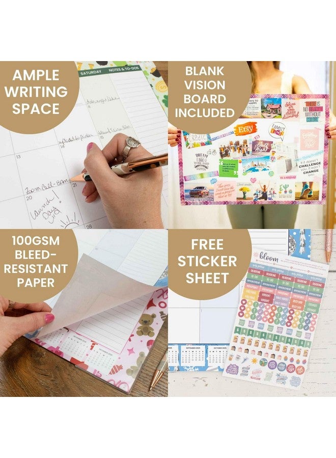 بلوم ديلي بلانرز تقويم مكتبي 2025 - لوحة تنظيم شهرية كبيرة مقاس 21 بوصة × 16 بوصة مع ملصقات (يناير 2025 - ديسمبر 2025) ورق نشاف لسطح المكتب - أيقونات العطلات - Image 5