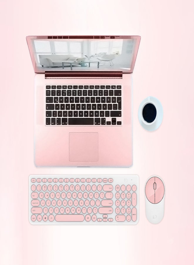 FUDE Wireless iK6630 Keyboard& Combo 2.4GHz Cute Round Key Set Smart Power-Saving Silent Clicks Slim Combo Replacement for Laptop Computer TV and Mac Green - Image 3