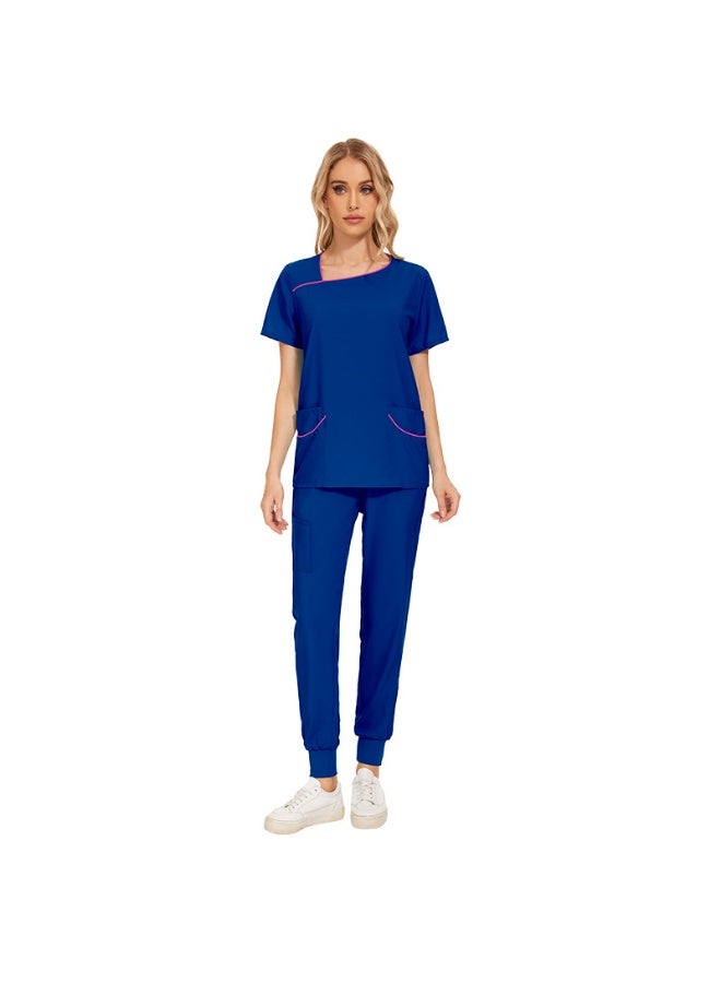 NIBEMINENT Women's Solid Work Thin Casual And Comfortable Nursing Uniform, Color Blocking Design - Image 1