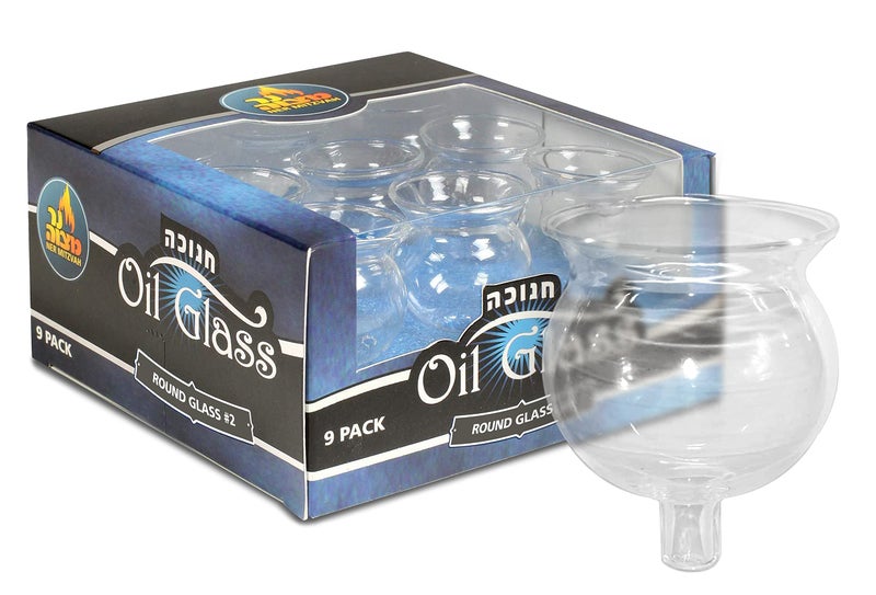 نير ميتزفه Ner Mitzvah Hanukkah Menorah Glass Oil Coups - أصحاب أنيقة للزيت لشابوس وشانوكا - الجودة المتينة طويلة الأمد - الحجم رقم 2 (9 عبوات) - Image 1