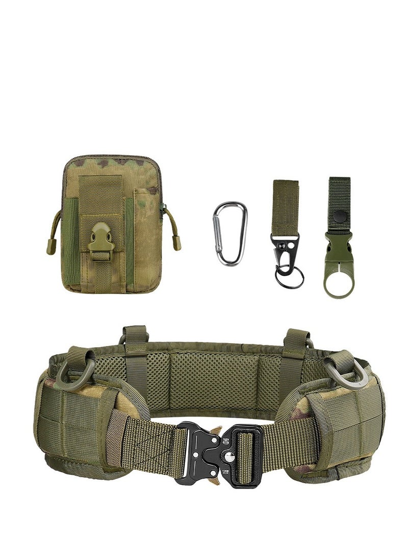Bluejw 5-Piece Set Tactical Battle Belt Set,Slim Airsoft Molle Belt With Metal Buckle For Shooting Hunting,War Belt Game Belts And Bags Safe Life Defense Belts,Molle Pouch Included  - Image 1