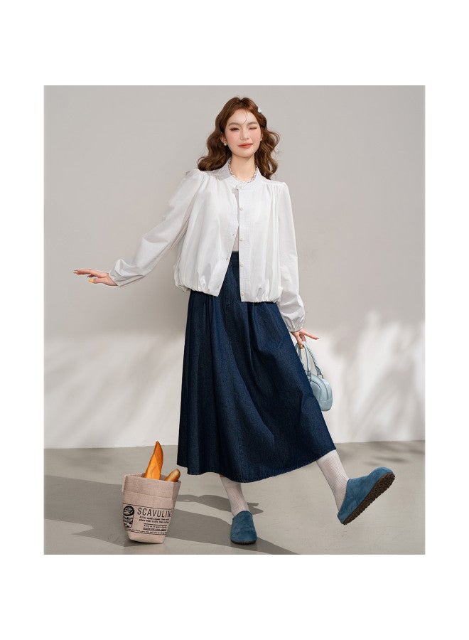 Jeanswest Neckline Design Lace Patch Jacket Sweet And Youthful Hemline Bud Slimming Cardigan For Women - Image 4