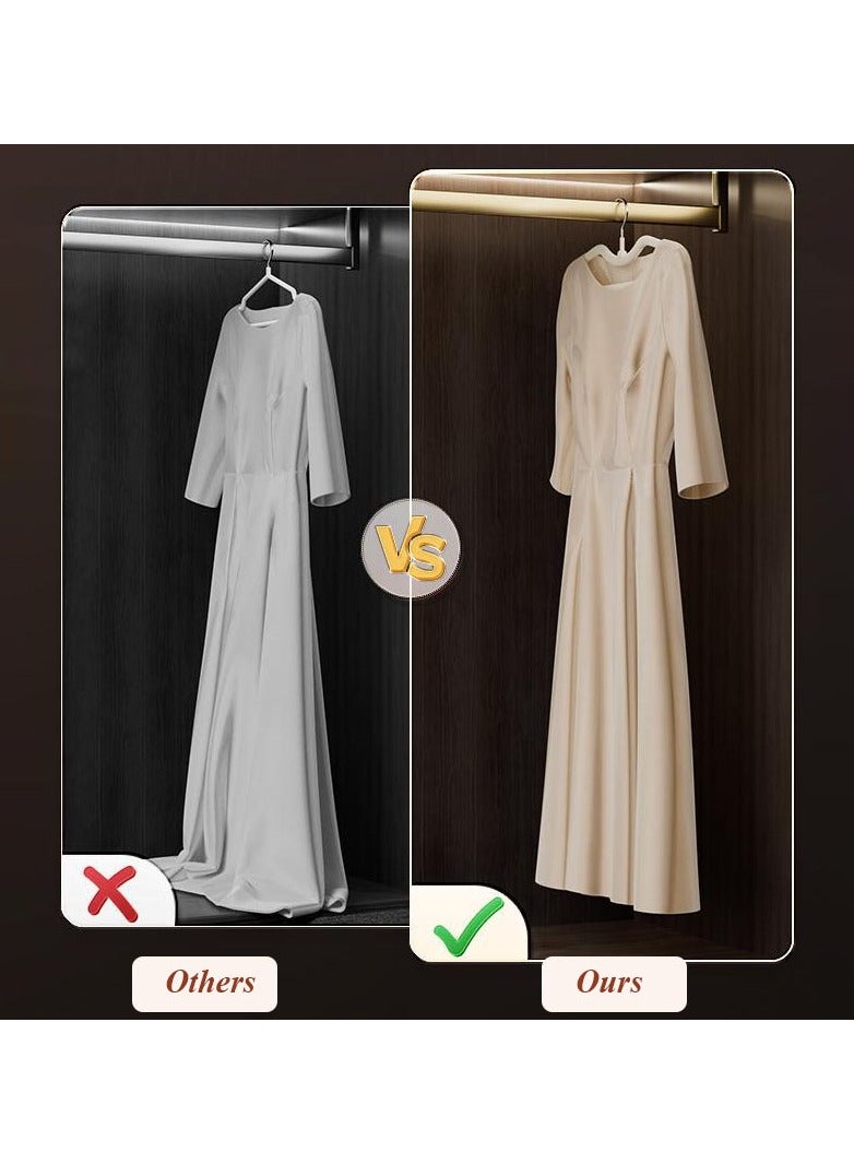 Hanayo 10 Pack Cloth Hangers Non-Slip Velvet Hangers  Set Space Saving Clothes Hanger Set Cloth Hangers for Coats Skirts Pants Dresses(Beige)  - Image 2