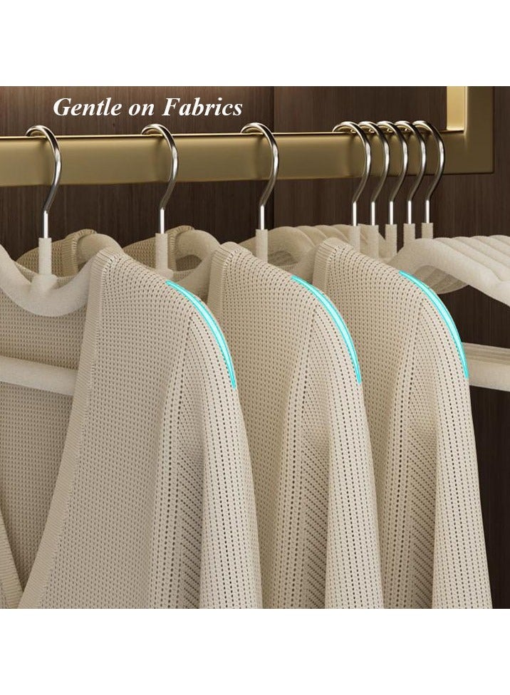 Hanayo 10 Pack Cloth Hangers Non-Slip Velvet Hangers  Set Space Saving Clothes Hanger Set Cloth Hangers for Coats Skirts Pants Dresses(Beige)  - Image 3