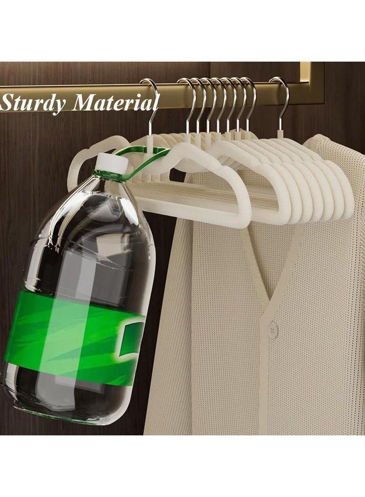 Hanayo 10 Pack Cloth Hangers Non-Slip Velvet Hangers  Set Space Saving Clothes Hanger Set Cloth Hangers for Coats Skirts Pants Dresses(Beige)  - Image 5