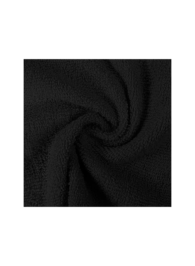 The Bros Premium Fingertip Towel Set (12 x 12 Inches, Black) 600 GSM 100% Cotton Washcloths & Face Cloth, Highly Absorbent and Soft Feel (12-Pack)… - Image 4