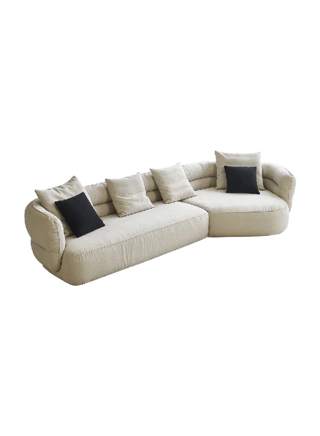 Micasa Elegant and Modern Design 4-Seater Corner Sofa Light Grey 71 x 150 x 370 cm Y40