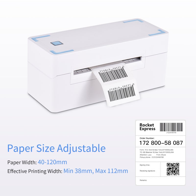 4x6 Shipping Label Printer: USB Label Maker for Packages, Warehouse, FBA, Shopify, Etsy, eBay, UPS, USPS, DHL, FedEx - 203dpi Clear Printing, Fast 180mm/s, for Home Office Retail - Image 3