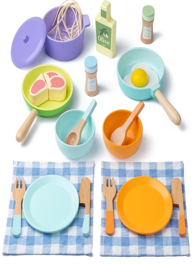 Busy edition Wooden Kitchen Toys for Toddlers, Montessori Pretend Play Kitchen Accessories, Play Food Sets for Kids Kitchen, Pots and Pans Cooking Sets, Gifts for 3 4 5 Years Old Girls Boys - Image 1