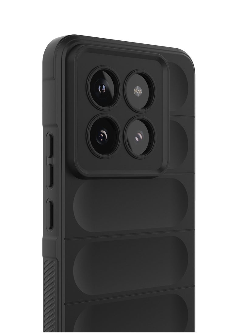 جولدن ماسك شاومى 14 برو(Xiaomi 14 Pro) جراب ماجيك كيس كفر حماية للهاتف - (اسود)  - Image 4