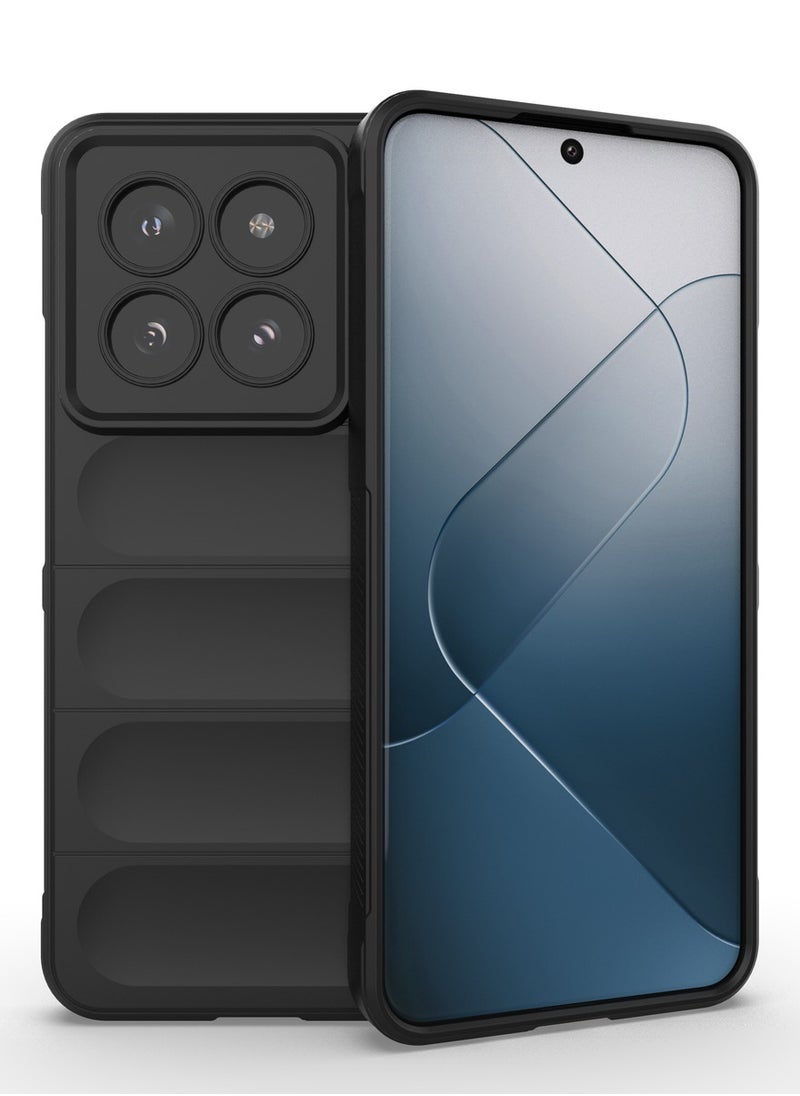 جولدن ماسك شاومى 14 برو(Xiaomi 14 Pro) جراب ماجيك كيس كفر حماية للهاتف - (اسود)  - Image 3
